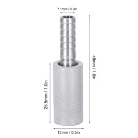 2Pcs 0.5μm Diffusion Stone Stainless Steel Aeration Stone with 1/4 Inch Outer Diameter Barb Diffusion Stone Brewing Accessories