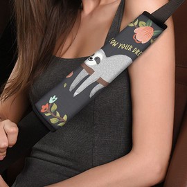 Jeiento Follow Your Dreams Sloth Seat Belt Cover for Kids,Car Seatbelt Cover,Travel Pillow for Road Trips,Seatbelt Cushion,Vehicle Safety Belt Strap Shoulder Pads Protector for Children 2pcs