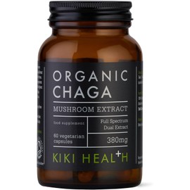 KIKI Health Organic Chaga Mushroom Capsules – 50% Polysaccharides – Immune Support, Vitality & Balance – Wild Harvested from Birch Trees – Vegan & Non-GMO – 60 Capsules