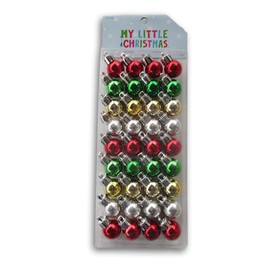 Mini Christmas Ball Ornaments -Shatterproof - Red, Green, Gold, and Silver - 36 Count