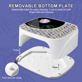 Professional UV LED Nail Lamp for Gel Nails, 4 Timer Cordless Nail Dryer, Large LCD Display UV Curing Light with Automatic Sensor for Fast Cure, Rechargeable UV Light for Gel Polish Nail Art (White)