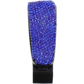 FOMIYES Porta Gafas Visera del Coche en Plástico Azul Clip Seguro, Organizador Único Rhinestone para Interior de Auto Que Evita Rayones