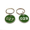 Aluminium and Plastic Numbered Key Fob 30mm 1-100 Green