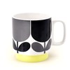 Orla Kiely Set of 2 Stacking Mugs Ceramic Block Flower-