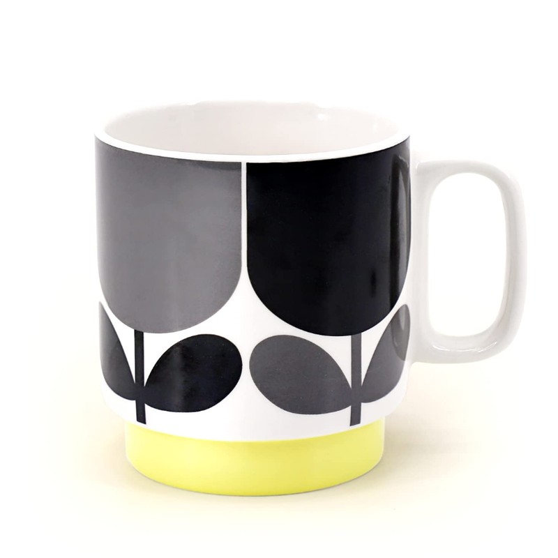 Orla Kiely Set of 2 Stacking Mugs Ceramic Block Flower-
