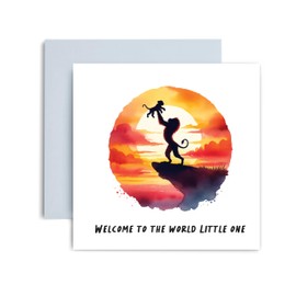 Huxters New Baby Card for Parents - Hello Little One Gender Neutral - Cute Congratulations for Baby Girl or Boy for New Mummy or Daddy - 14.8cm