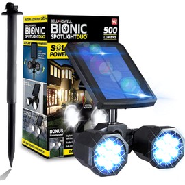 Bell+Howell Bionic Duo Spotlight: Solar Outdoor Lights with Motion Sensor, Adjustable Heads, Super Bright LEDs - Waterproof Landscape Lighting for Patio, Yard, Garden - No Batteries Needed!