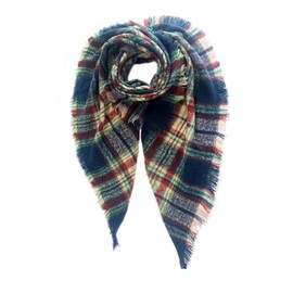 ESLVYXE Fall Winter Scarf Shawl Wraps for Women Men,Classic Tassel Plaid Tartan Large Blanket Wrap Shawl Scarves (Retro Plaid)
