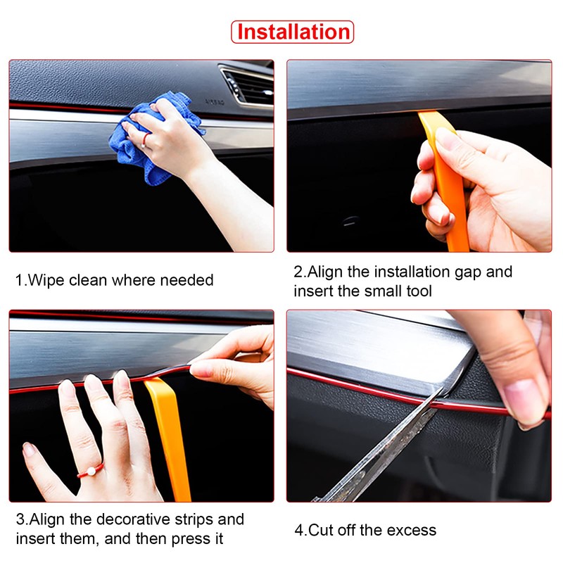 BOAOSI 16.4ft Car Interior Moulding Trim Car Decorative Filler Insert