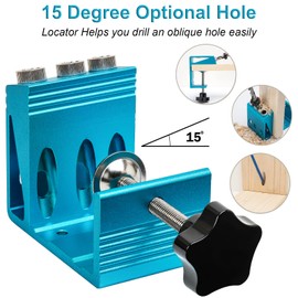 Pocket Hole Jig Kit with 3 Drill Hole for Carpentry Positioner Dowel Drill Joinery Screw Kit All-In-One Drill Hole System Set Wood Woodwork Guides Joint Angle Tool