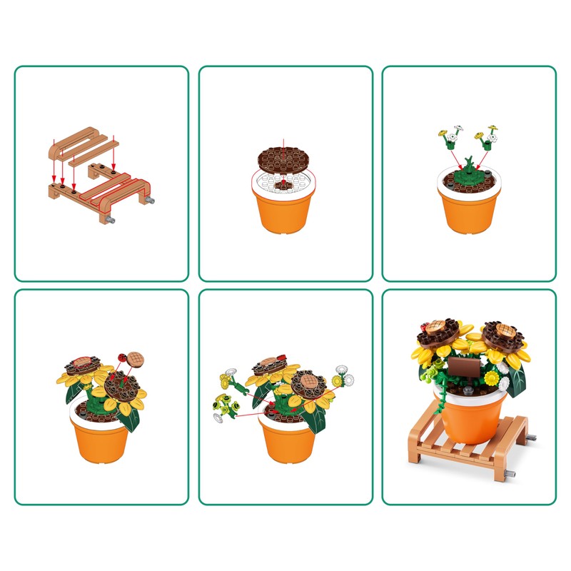 MAX Premium Garden Pot Plants Building Bricks Collection (up to