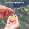 VeYocilk 2PCS Love Lock Single Heart Gold Padlock:3.5" 50mm Engraved