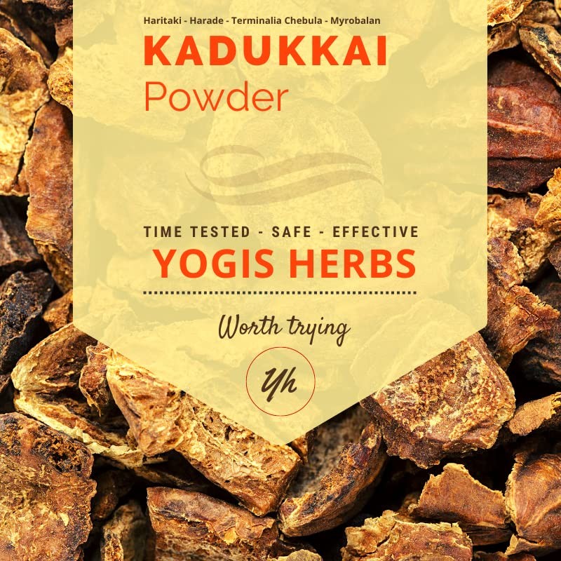 YOGIS HERBS Kadukkai Powder (Haritaki/Terminalia Chebula) – De-Seeded – 100%