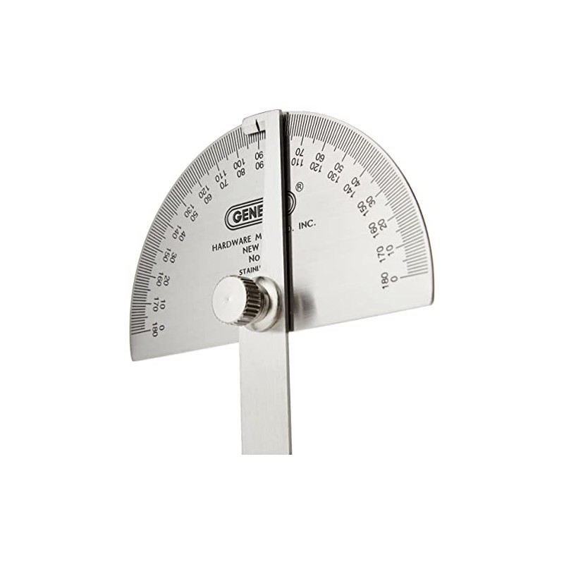 General Tools 18 Round Head Stainless Steel Angle Protractor, 0