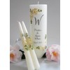 White Linen Wedding Unity Candles