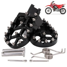 Black Foot Pegs Pedals Footpegs Step For Honda CRF110F 2013-2025 & CRF125F 2014-2025 Dirt Pit Bike | Replaces OEM Part 50612-KYK-305, 50642-KYK-305