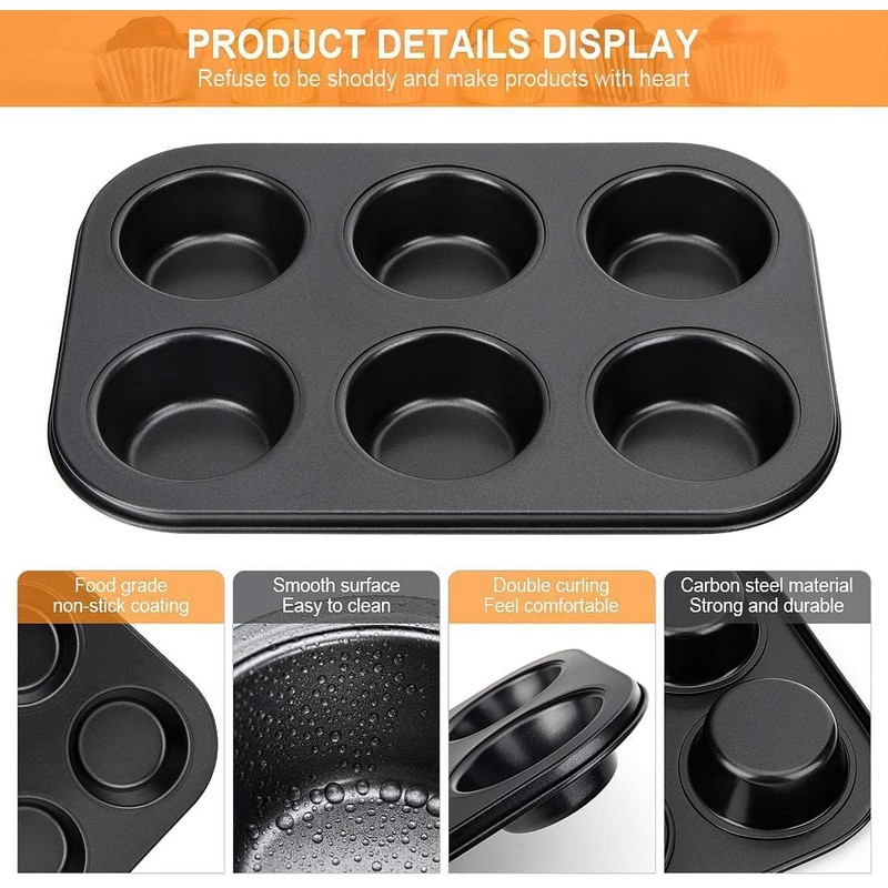 N.E.W 2 Pack Deep Sturdy Muffin Fairy Cake 6 Cup