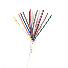 Custom Cable Connection 22 AWG 12 Conductor Stranded Shielded Plenum Cable CL3P White Jacket for Security/Alarm/Access Control/Sound - 100 Foot Roll in a bag