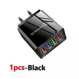 Unbranded US 4 Port Fast Quick Charge QC 3.0 USB Hub Wall Home Charger Power Adapter Plug - Black*1(Only one!)