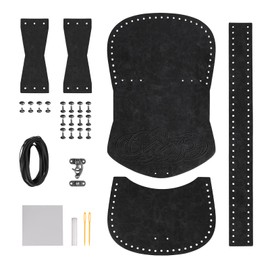 HiiFeuer Viking Craft kits Belt Bag, Vintage DIY Kits Medieval Faux Leather Side Pack, Portable Belt Pouch for Ren Faire (Black A)