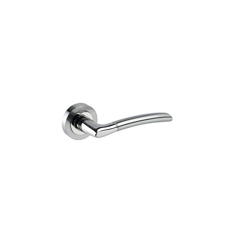 Duo Finished Chrome Door Handles on Rose H750024D - 50mm