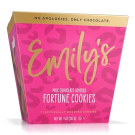 Emily's Milk Chocolate Covered Fortune Cookies, Crunchy Vanilla Flavored, Individually Wrapped