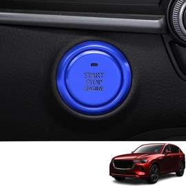Bmolpt Engine Start Button Cover Compatible Mazda CX-60 KH Series (September 2022 - Present) Aluminum Alloy Material Engine Start Ring Interior Accessories Custom Parts Car Supplies Dirt Prevention