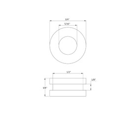 Dangoodbuy Rubber Grommet to fit 1/2" Hole in 1/8" Thick Panel - 5/16" Inner Diameter (4)