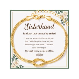 Tarsus Sister Gifts, Sisters Birthday Jewelry Gifts from Sister Knot Bracelet Mothers Day Christmas Gifts for Sisters Women