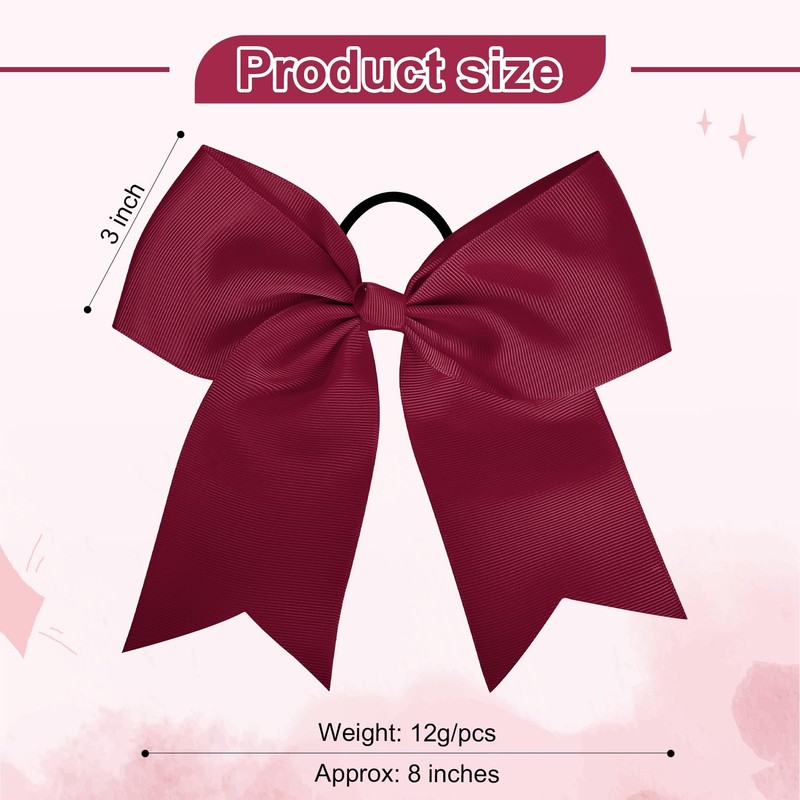 40PCS 8" Large Cheer Bows Brick Red Cheerleading Bows Girl