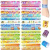 LovesTown 48PCS Christian Snap Bracelets, Bible Verses Religious Slap Multi