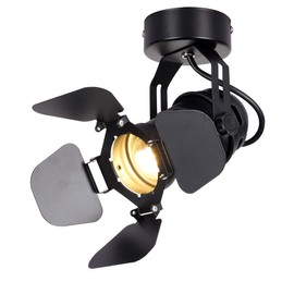 SOUTHPO Ceiling Spotlight LED Black Modern Industrial Ceiling Light/Wall Lamp Adjustable Angle Indoor Decor Chandelier for Living Room Bedroom Shop Illumination COB Bulb 5W Warm Light