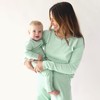 PARADE Organic Snuggle Soft Melange '2-Way' Zipper Romper Green Melange
