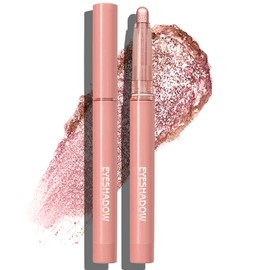 Wugbc Glitter Eyeshadow Stick Metallic Chrome Finish, Shimmer Cream Eye Shadow Stick Long Lasting Holographic Color Sparkle Multi-Use Eye Brightener Highlighter Makeup Blendable Eyeliner Pencil, 4#