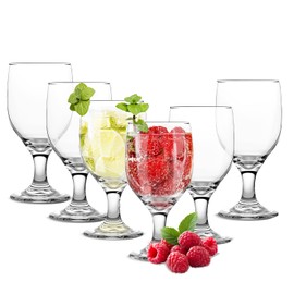 13.5OZ Water Goblets Set of 6, Clear Goblet Glasses Set for Home Bar, Wedding, Party, Elegant Design for Iced Tea, Sangria, Juice, Dishwasher Safe, Perfect for Daily Use Special Occasions