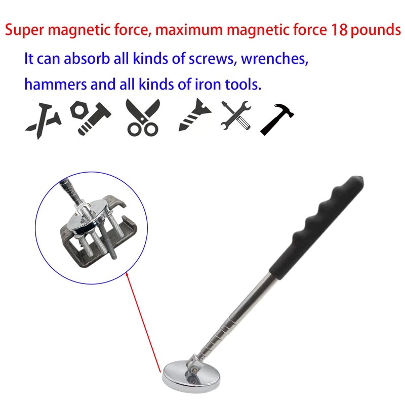 Qlvily Telescoping Magnetic Pickup Tool, Magnet Sweeper and Screws Parts