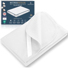 BARBONS Mattress Protector 90 x 200 cm, Oeko-Tex Certified Waterproof Mattress Topper, Incontinence Pad, Washable, Moisture Protection, Breathable (90 x 200 cm (Set of 2))