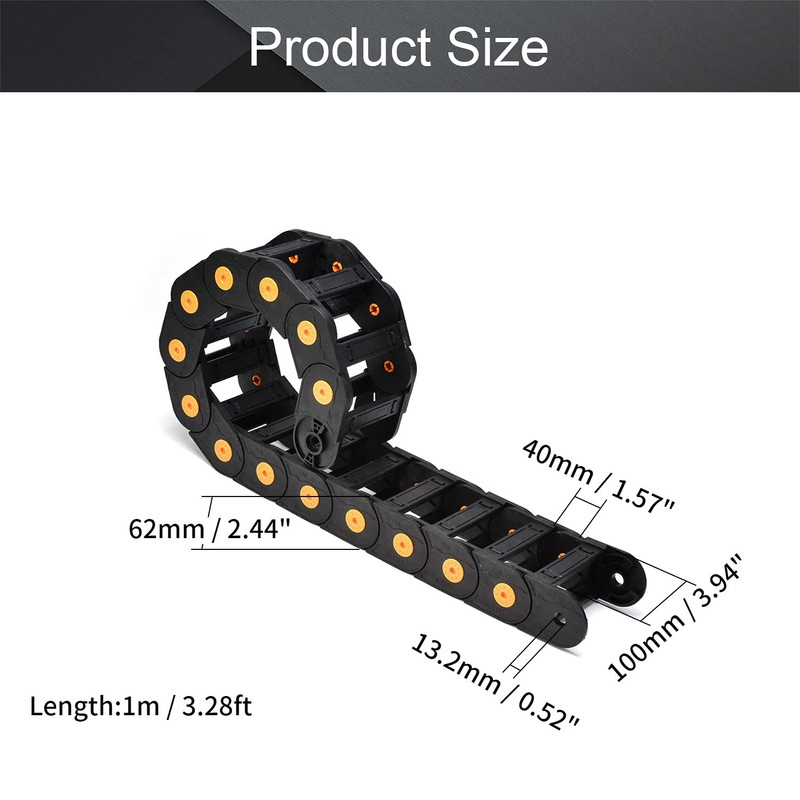 Fielect Drag Chain Cable Carrier Open Type with End Connectors