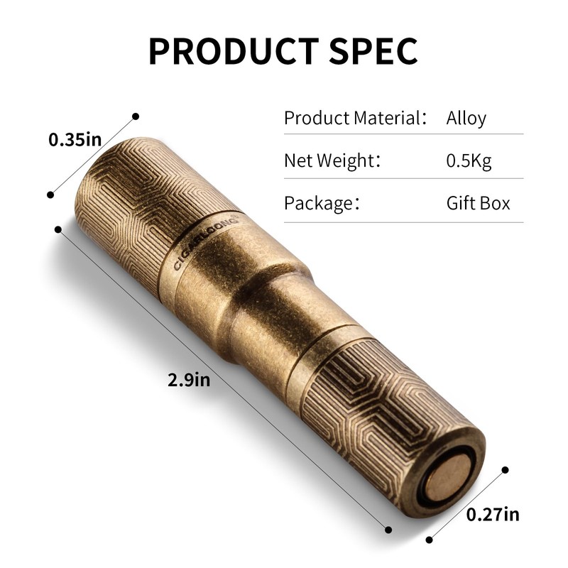 Hancigar Cigar Punch Portable Retro Engraved Double Size Hole Opener