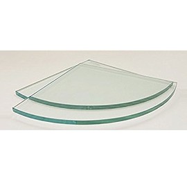 Spancraft 12" Quarter Round Clear Tempered Glass Shower Shelf-Glass Only