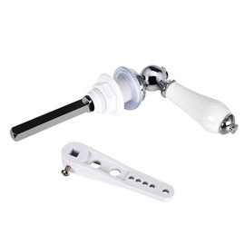 Colexy Toilet Handle Replacement Cistern Lever, Ceramic Toilet Flush Lever Kit, Replacement Toilet Flush Lever Replacement Parts, Toilet Handle Flush Handle with Adjustable Arm