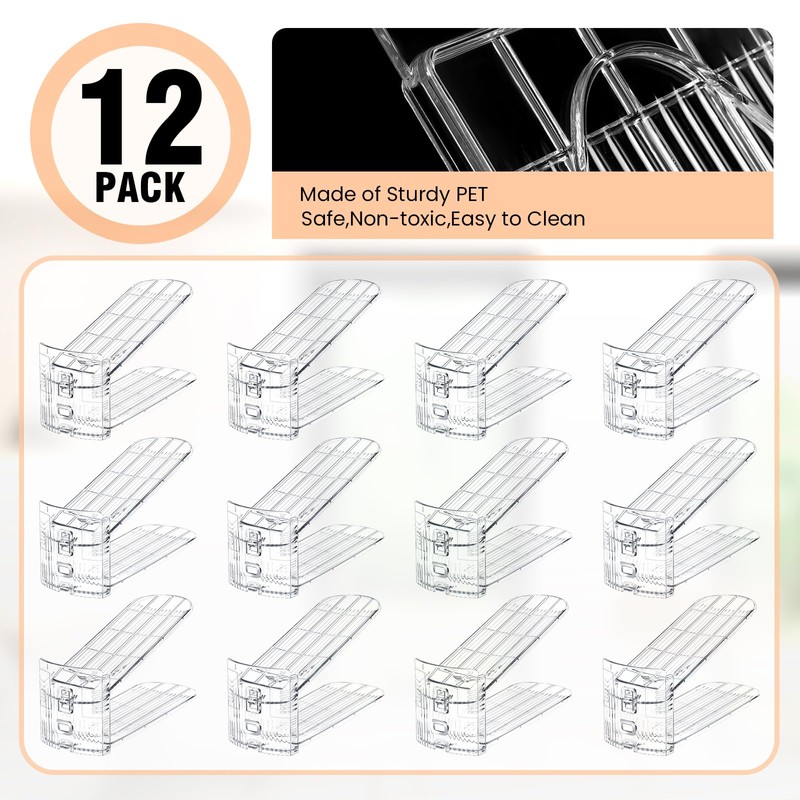 TOPNEW Shoe Slots Organizer for Closet 12 Pack Adjustable Level