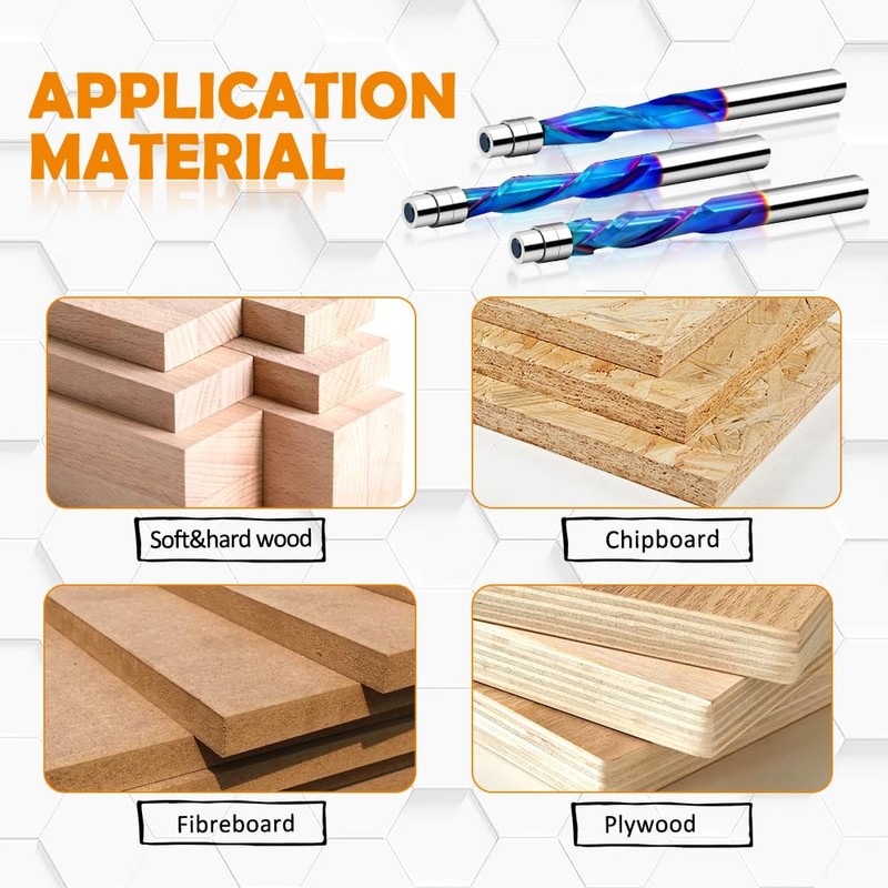 BGTEC Spiral Flush Trim Router Bits, Compression Cut Spiral bit