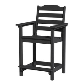 OTSUN Tall Adirondack Chair, 24 inches HDPE Bar Height Outdoor Chair, All Weather Resistant Adirondack Bar Stools for Balcony, Porch Kitchen(1 PC, Black)