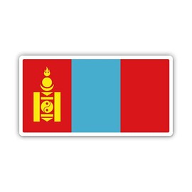 Squiddy Mongolia Flag Mongolian Country Pride - Vinyl Sticker Decal for Phone, Laptop, Water Bottle (3" Wide)