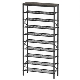YATINEY 10 Tier Shoe Rack, Large Capacity Shoe Storage Organizer Holds 40 Pairs, Sturdy and Stable, for Entryway, Hallway, Closet, Dorm Room, Charcoal SS10BCG1