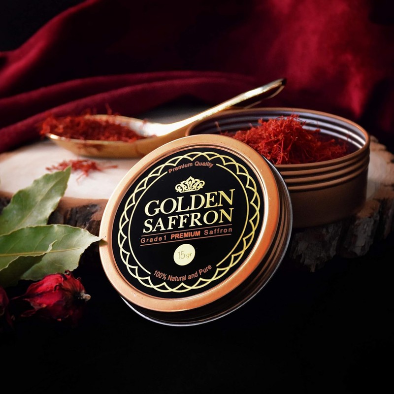 Golden Saffron, Finest Pure Premium All Red Saffron Threads, Grade