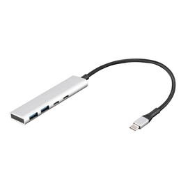Nakabayashi Z0124 Digio2 USB3.2Gen1 Type-C 4 Port Cx2/Ax2 Aluminum USB Hub Silver