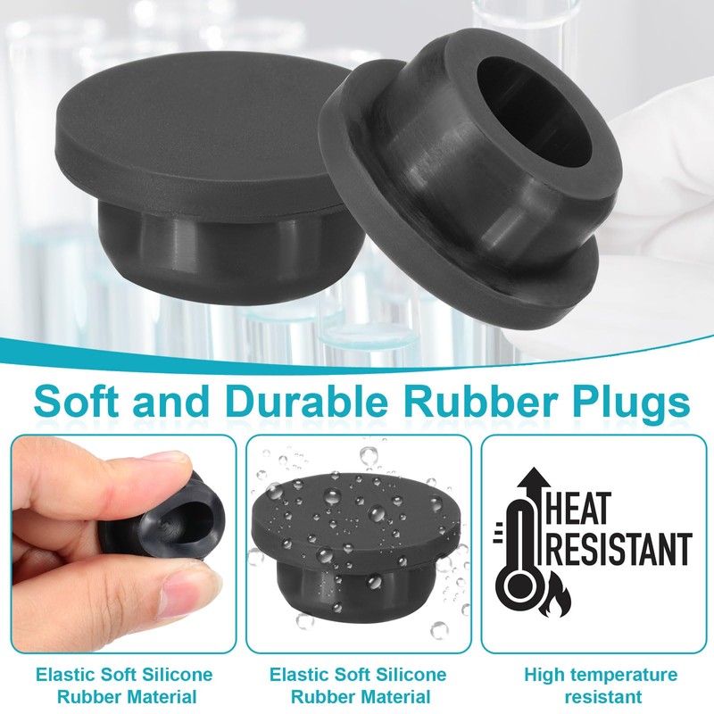 PATIKIL Silicone Rubber Plug, 14 Pcs Soft Flexible Solid Rubber