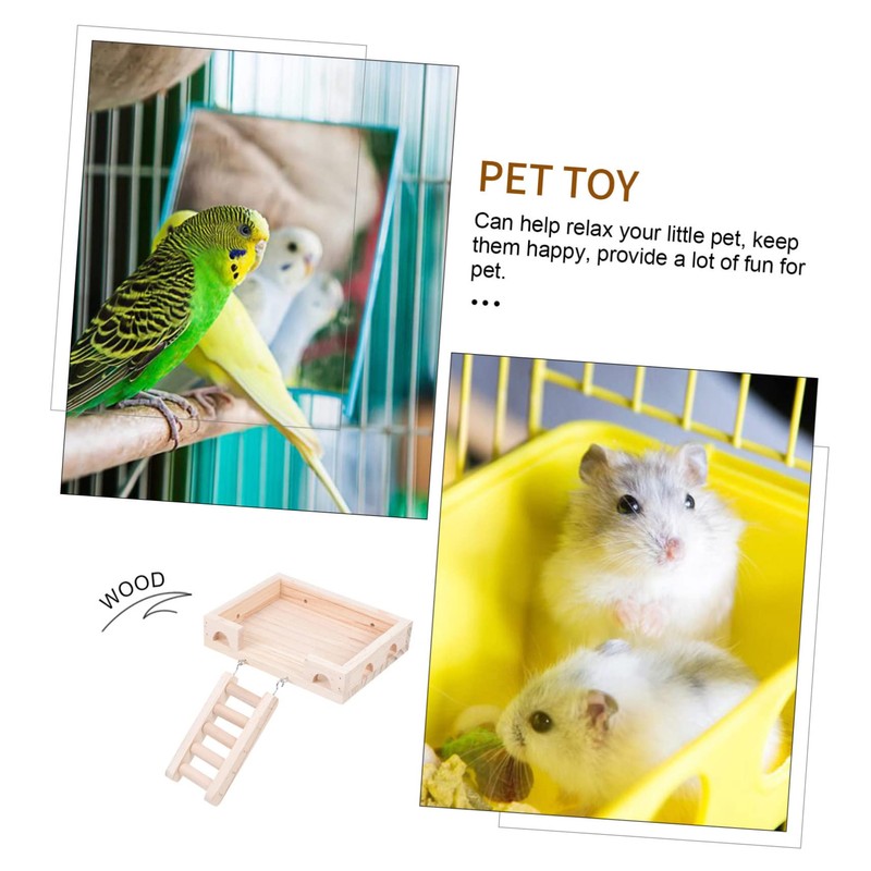 SUPVOX Hamster Climbing Ladder and Standing Platform Natural Design for
